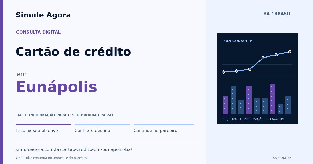Ilustração de Cartão de crédito para Eunápolis / BA — Simule Agora.