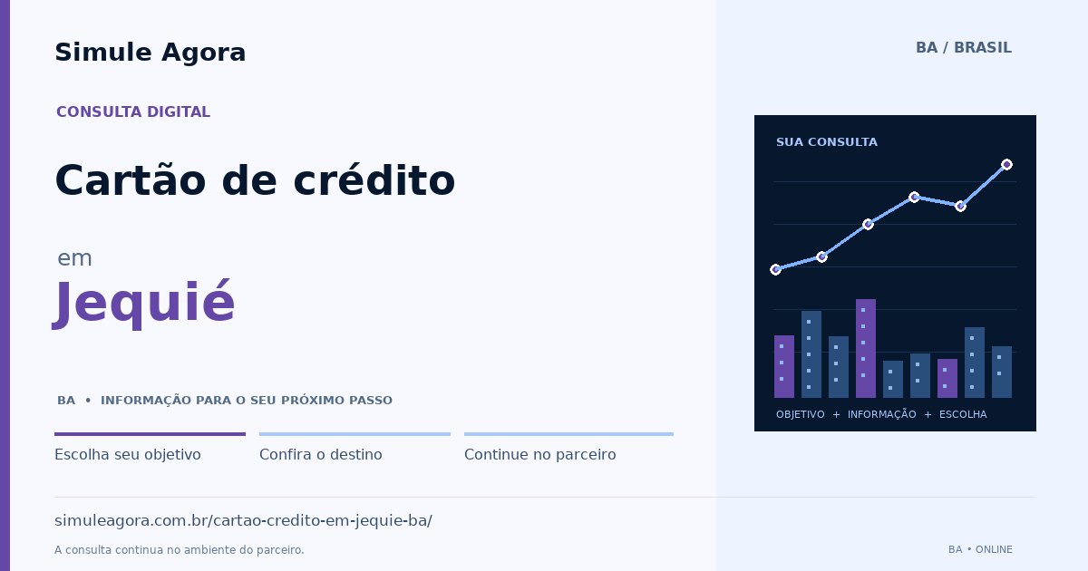 Ilustração de Cartão de crédito para Jequié / BA — Simule Agora.