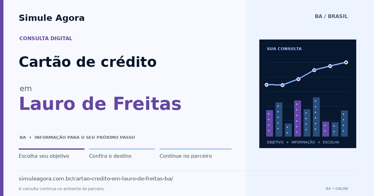 Ilustração de Cartão de crédito para Lauro de Freitas / BA — Simule Agora.