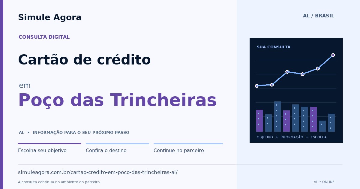 Ilustração de Cartão de crédito para Poço das Trincheiras / AL — Simule Agora.