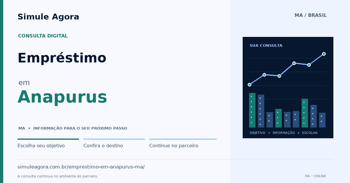 Ilustração de Empréstimo para Anapurus / MA — Simule Agora.