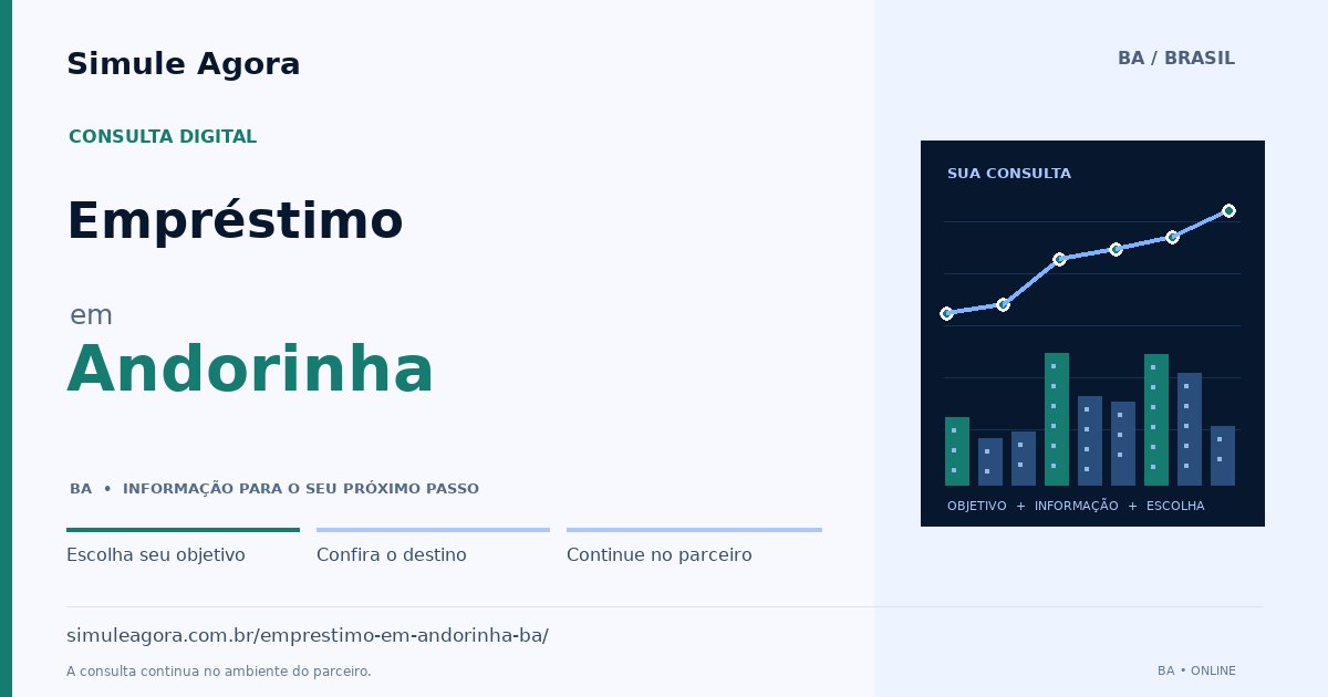 Ilustração de Empréstimo para Andorinha / BA — Simule Agora.