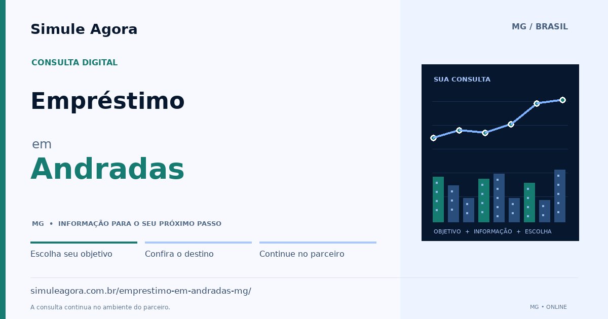 Ilustração de Empréstimo para Andradas / MG — Simule Agora.