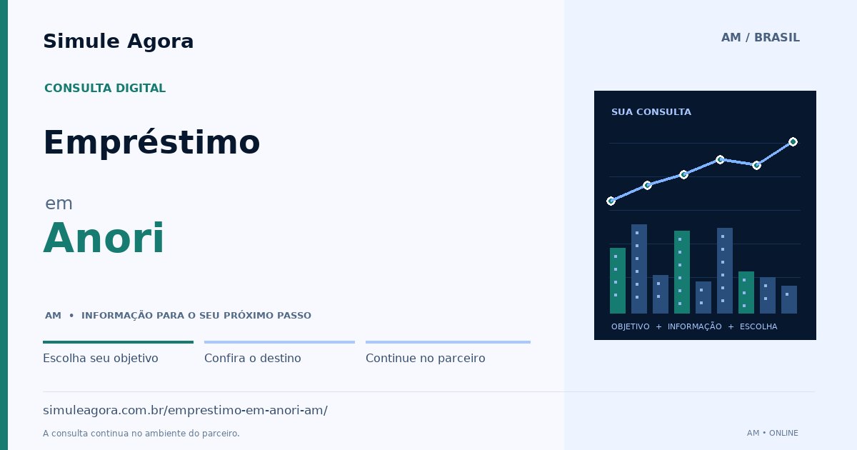 Ilustração de Empréstimo para Anori / AM — Simule Agora.