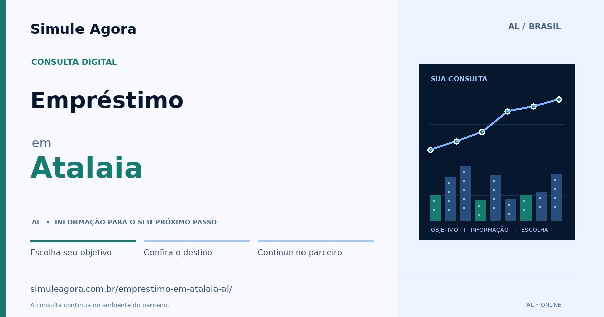 Ilustração de Empréstimo para Atalaia / AL — Simule Agora.