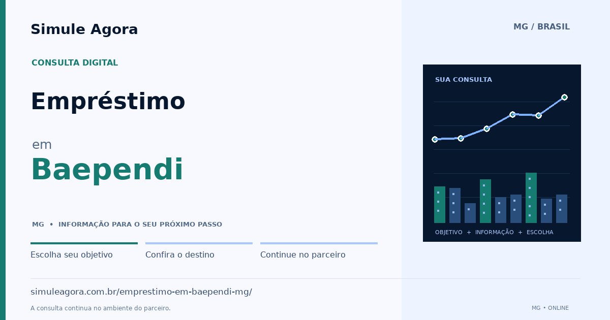 Ilustração de Empréstimo para Baependi / MG — Simule Agora.