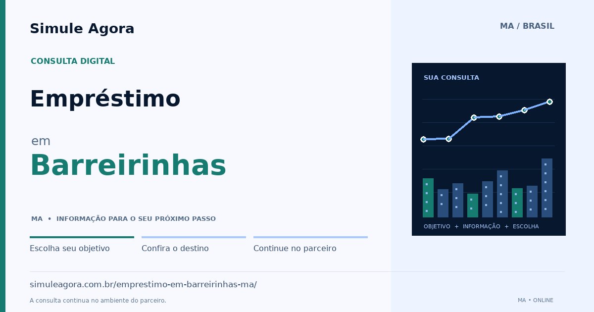 Ilustração de Empréstimo para Barreirinhas / MA — Simule Agora.