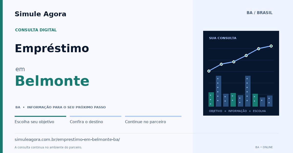 Ilustração de Empréstimo para Belmonte / BA — Simule Agora.