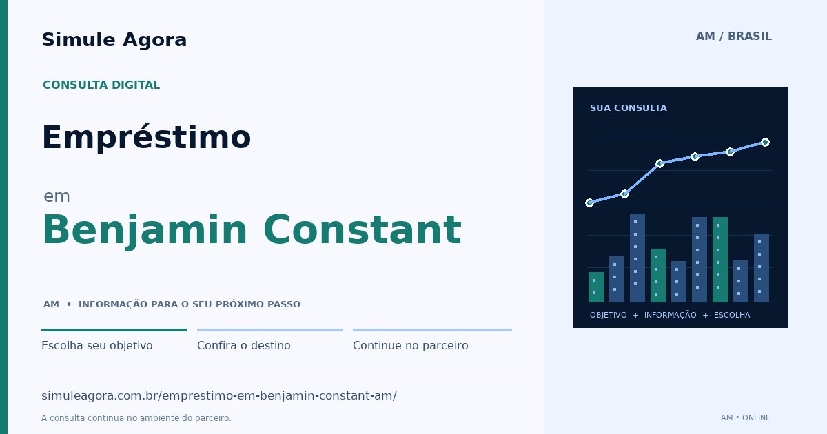 Ilustração de Empréstimo para Benjamin Constant / AM — Simule Agora.