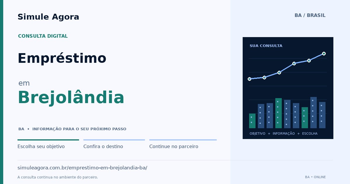 Ilustração de Empréstimo para Brejolândia / BA — Simule Agora.