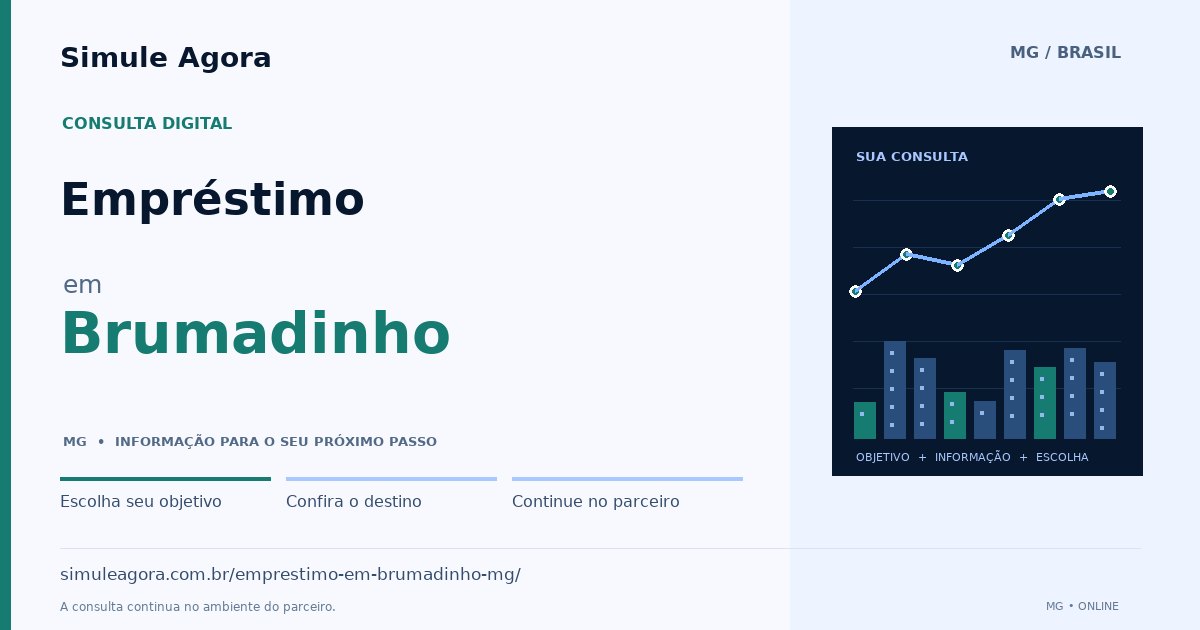 Ilustração de Empréstimo para Brumadinho / MG — Simule Agora.