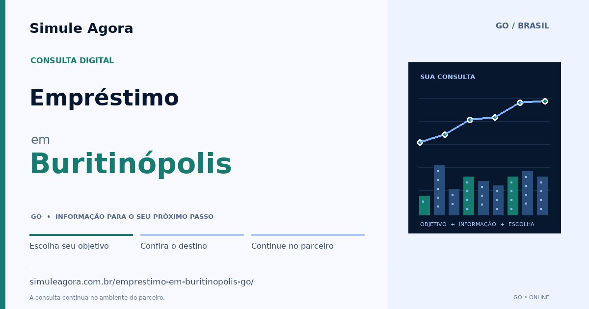 Ilustração de Empréstimo para Buritinópolis / GO — Simule Agora.