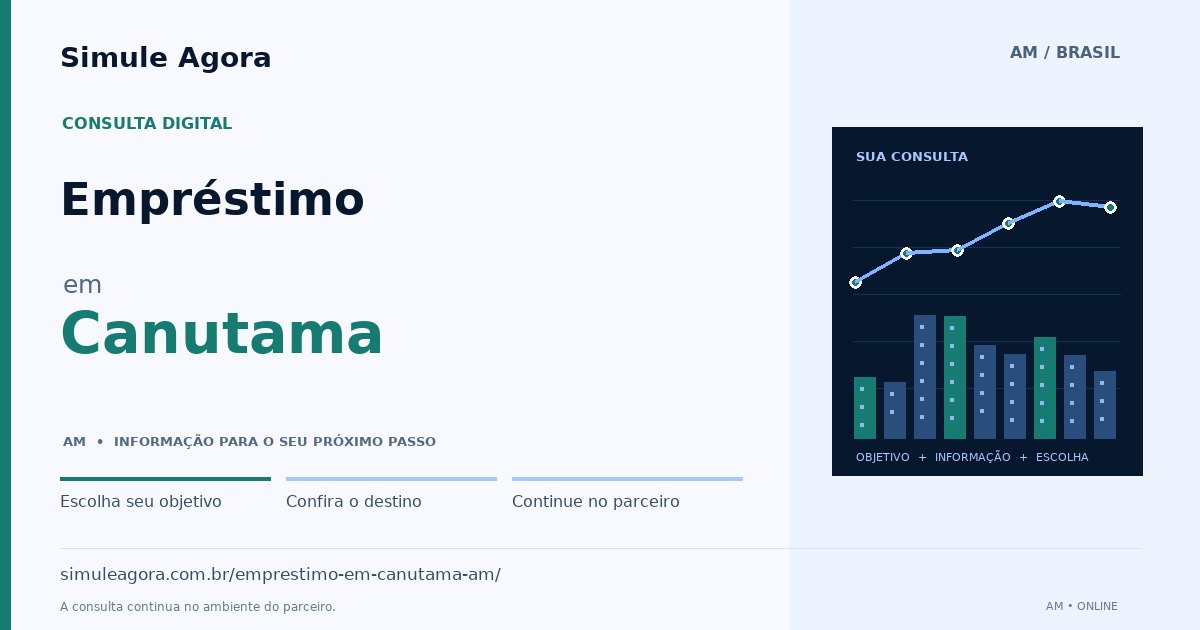 Ilustração de Empréstimo para Canutama / AM — Simule Agora.