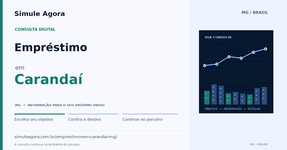 Ilustração de Empréstimo para Carandaí / MG — Simule Agora.