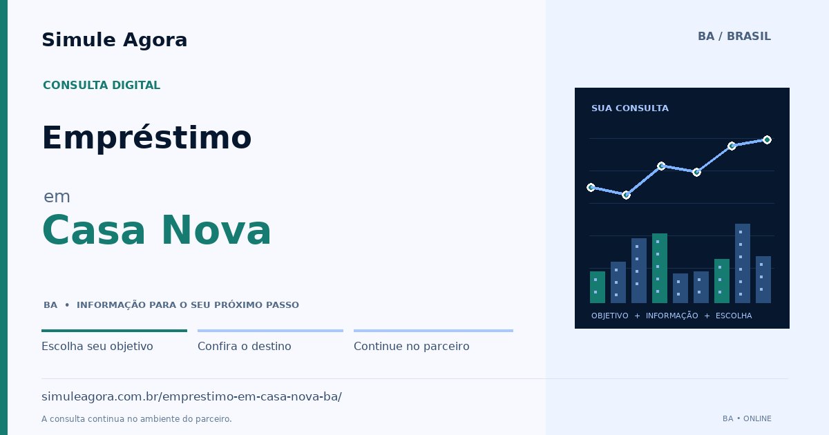 Ilustração de Empréstimo para Casa Nova / BA — Simule Agora.