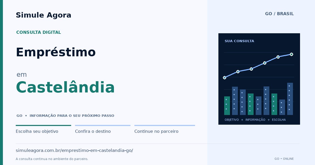 Ilustração de Empréstimo para Castelândia / GO — Simule Agora.