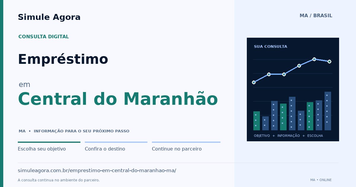 Ilustração de Empréstimo para Central do Maranhão / MA — Simule Agora.