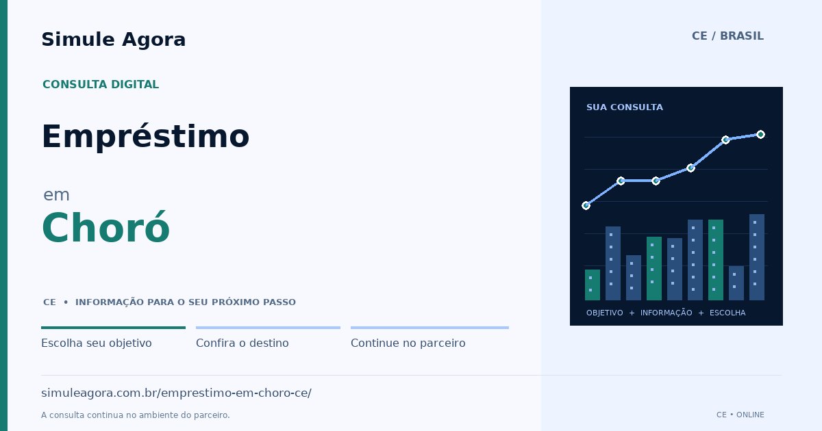 Ilustração de Empréstimo para Choró / CE — Simule Agora.