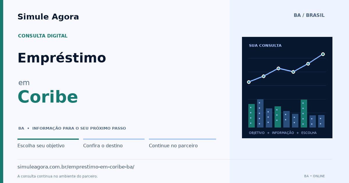 Ilustração de Empréstimo para Coribe / BA — Simule Agora.