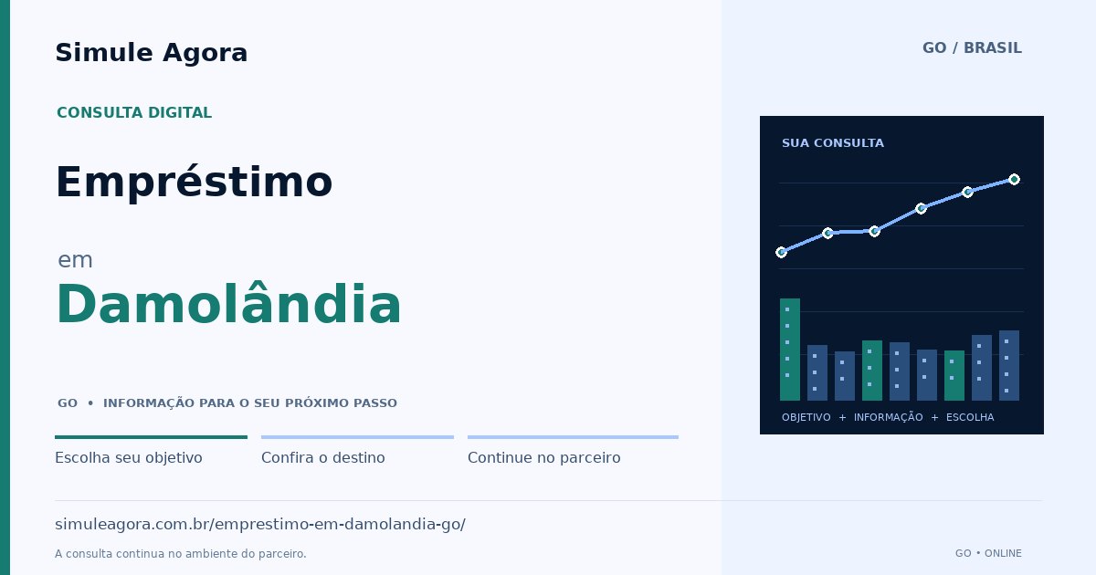 Ilustração de Empréstimo para Damolândia / GO — Simule Agora.