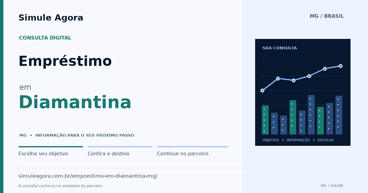 Ilustração de Empréstimo para Diamantina / MG — Simule Agora.