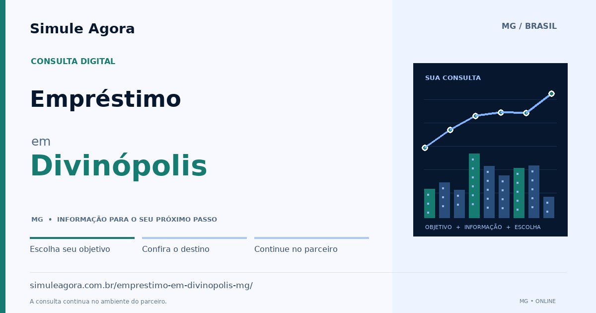 Ilustração de Empréstimo para Divinópolis / MG — Simule Agora.