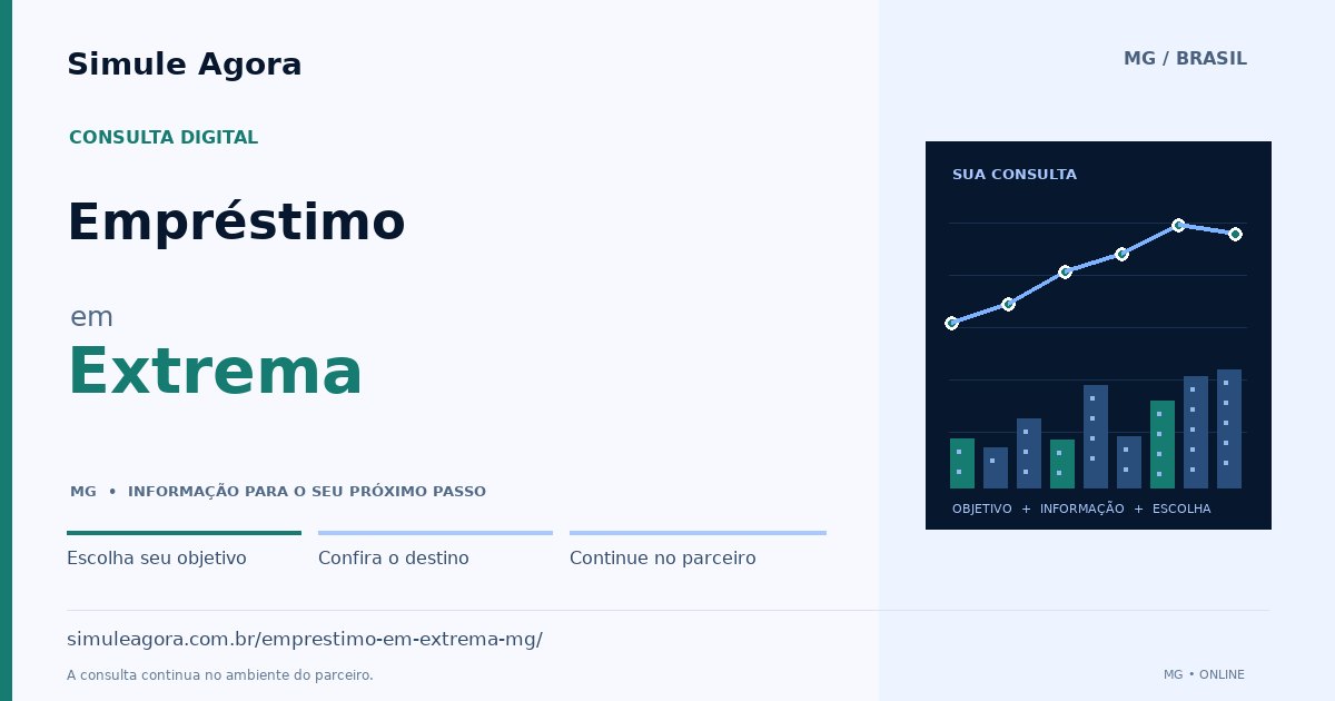 Ilustração de Empréstimo para Extrema / MG — Simule Agora.