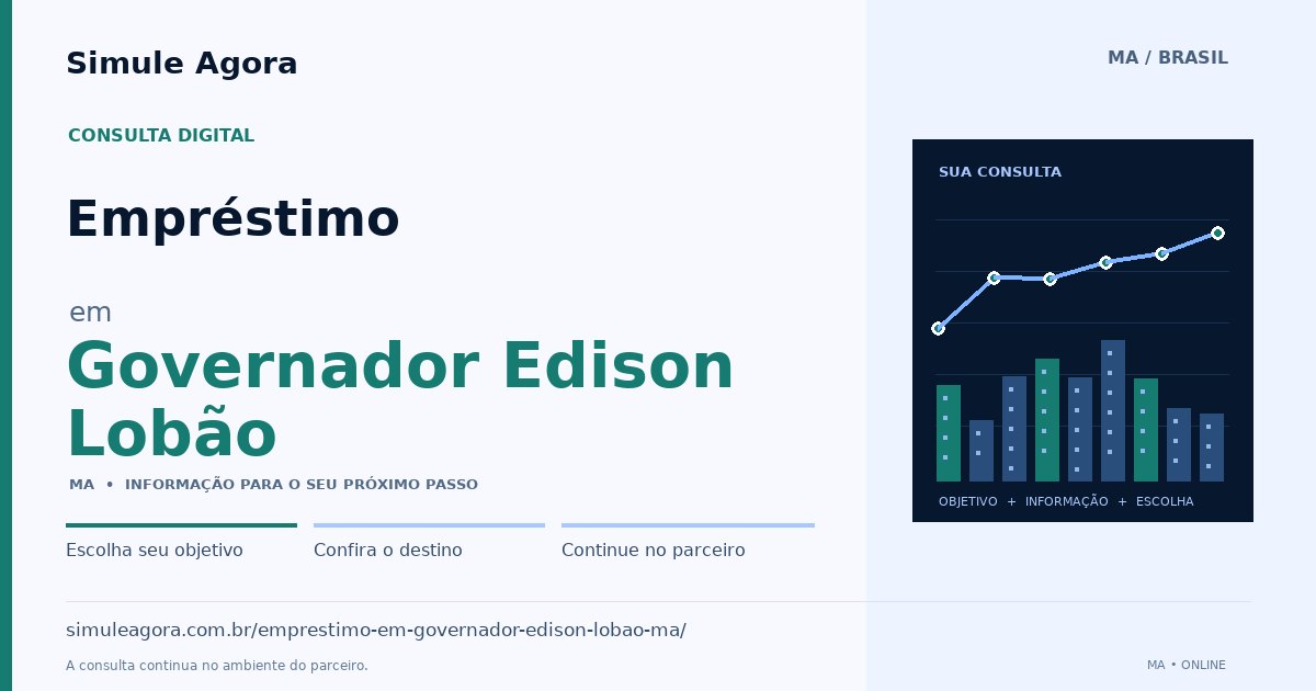 Ilustração de Empréstimo para Governador Edison Lobão / MA — Simule Agora.