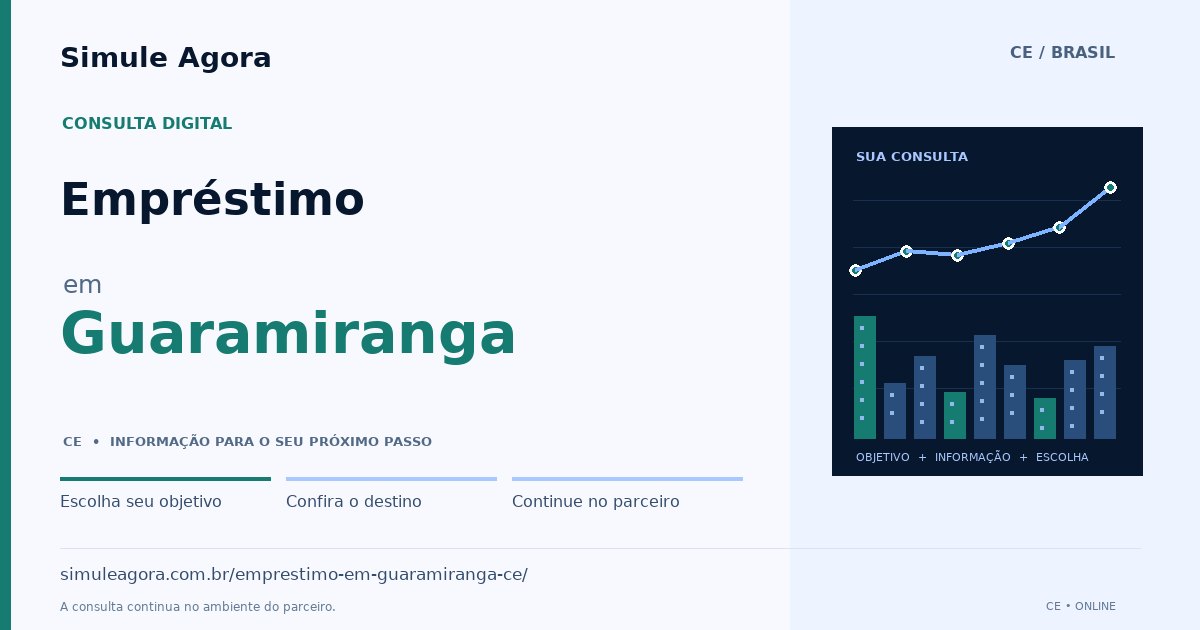 Ilustração de Empréstimo para Guaramiranga / CE — Simule Agora.