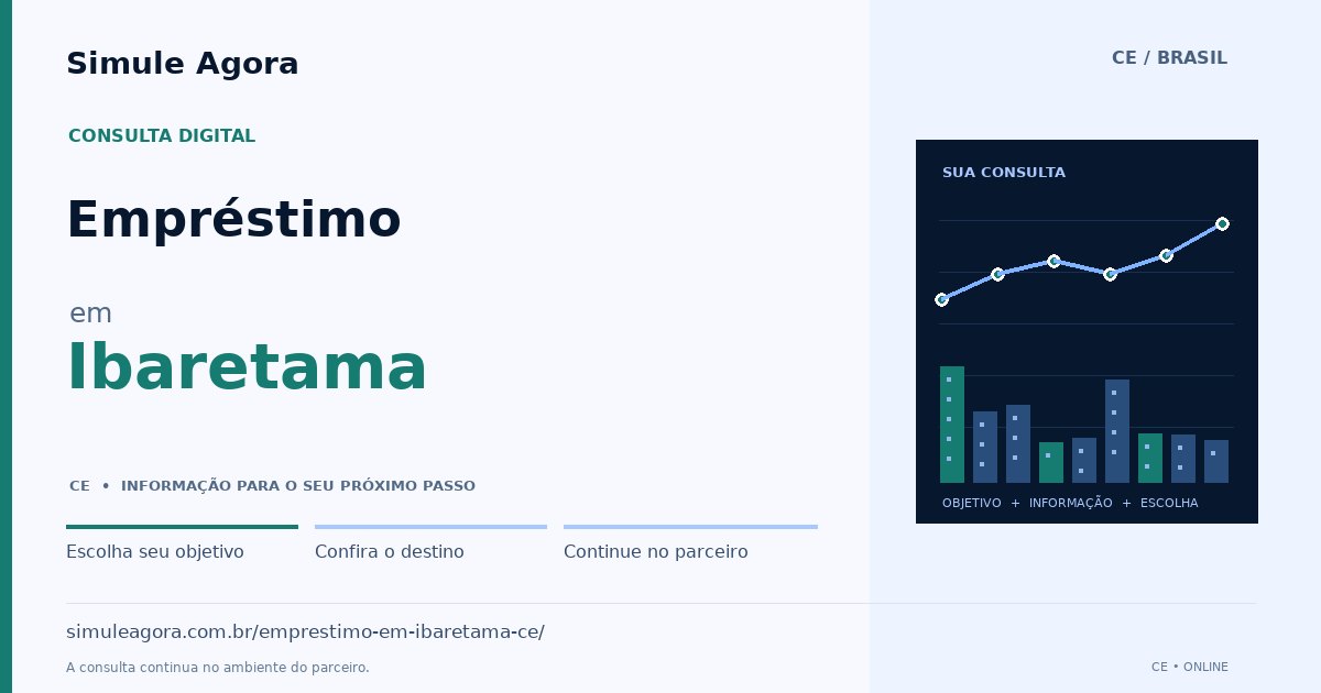 Ilustração de Empréstimo para Ibaretama / CE — Simule Agora.