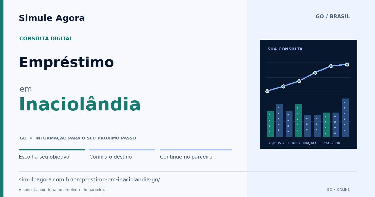 Ilustração de Empréstimo para Inaciolândia / GO — Simule Agora.