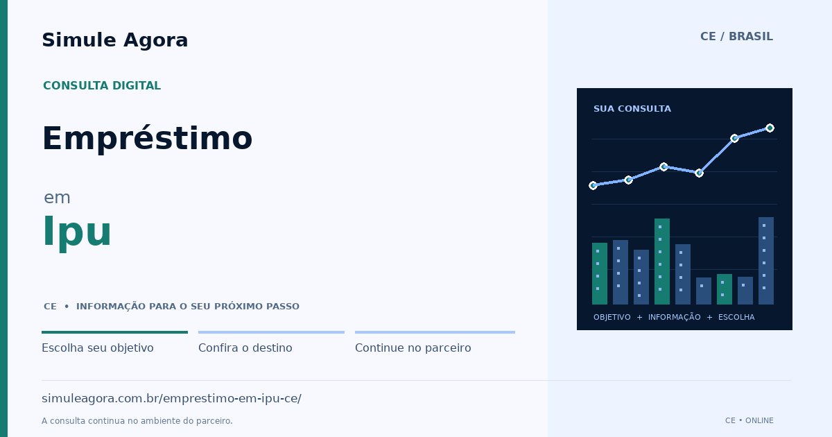 Ilustração de Empréstimo para Ipu / CE — Simule Agora.