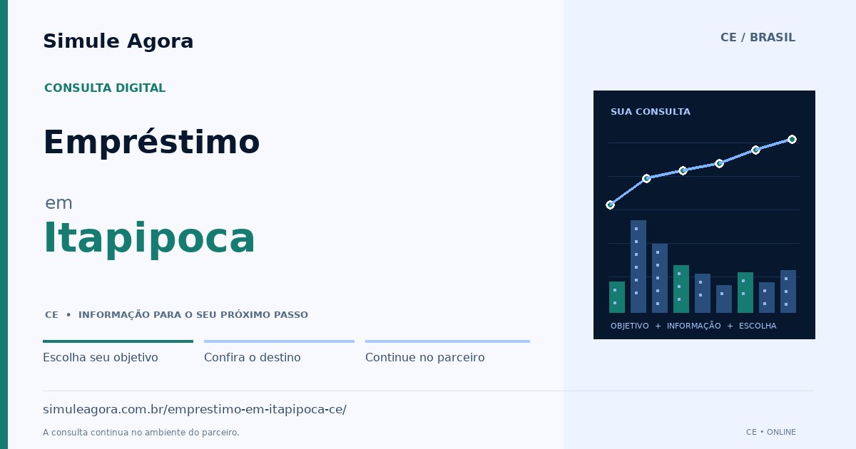 Ilustração de Empréstimo para Itapipoca / CE — Simule Agora.