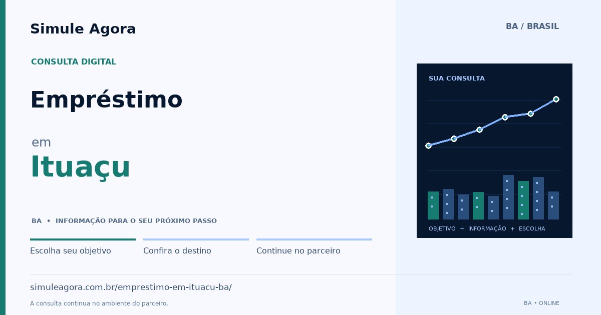 Ilustração de Empréstimo para Ituaçu / BA — Simule Agora.