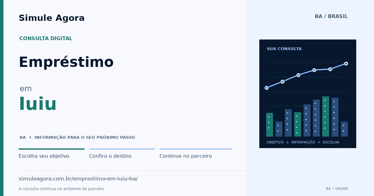 Ilustração de Empréstimo para Iuiu / BA — Simule Agora.