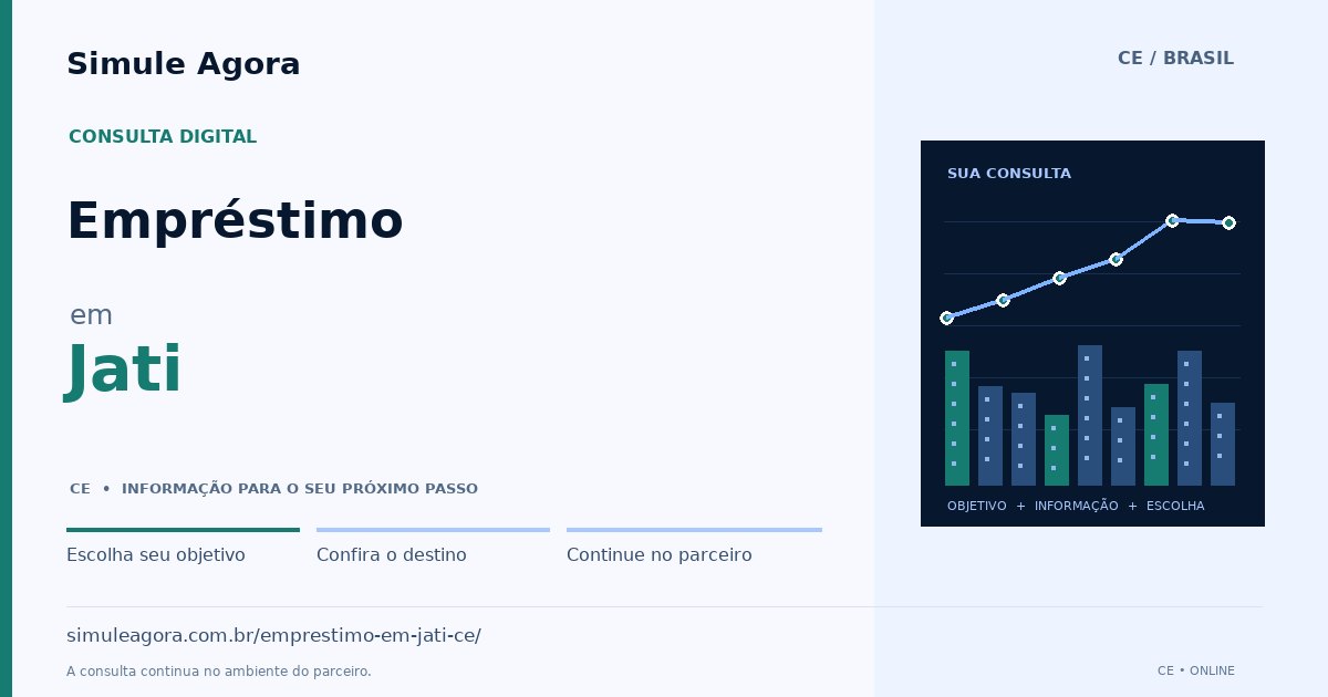 Ilustração de Empréstimo para Jati / CE — Simule Agora.