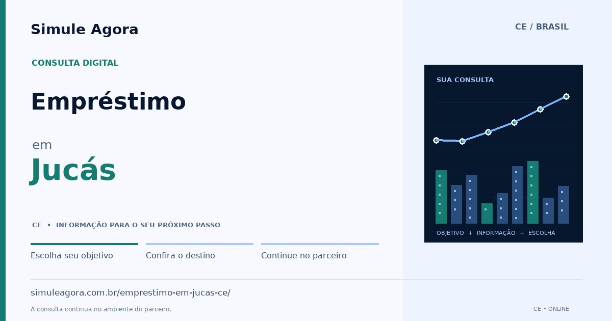 Ilustração de Empréstimo para Jucás / CE — Simule Agora.