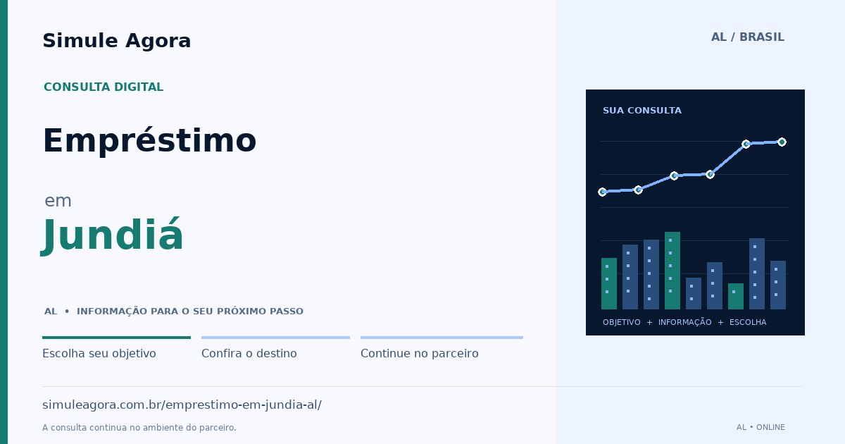 Ilustração de Empréstimo para Jundiá / AL — Simule Agora.
