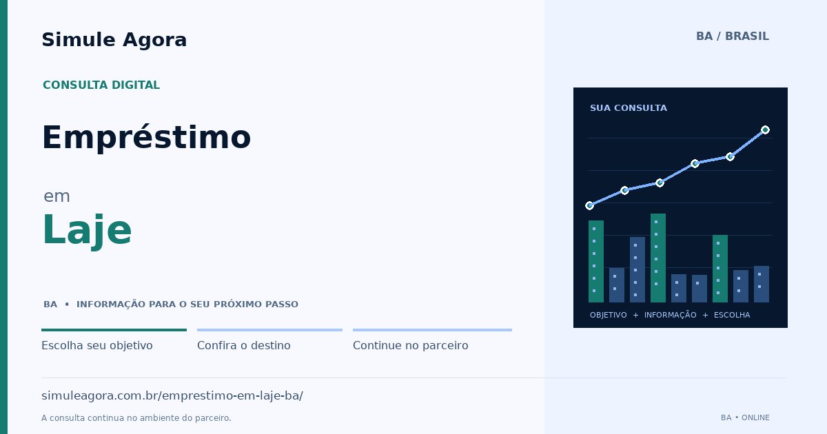 Ilustração de Empréstimo para Laje / BA — Simule Agora.