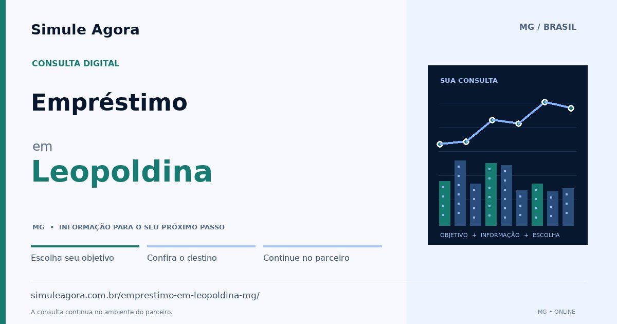 Ilustração de Empréstimo para Leopoldina / MG — Simule Agora.