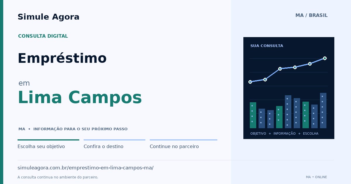 Ilustração de Empréstimo para Lima Campos / MA — Simule Agora.