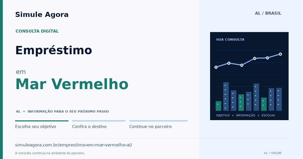 Ilustração de Empréstimo para Mar Vermelho / AL — Simule Agora.
