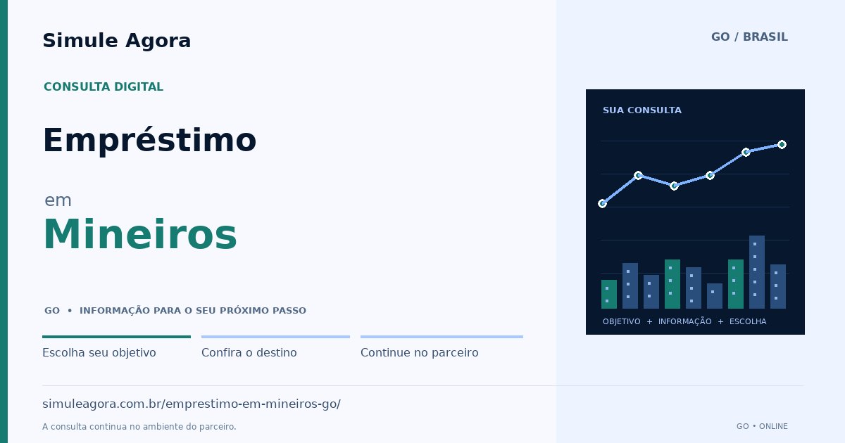 Ilustração de Empréstimo para Mineiros / GO — Simule Agora.