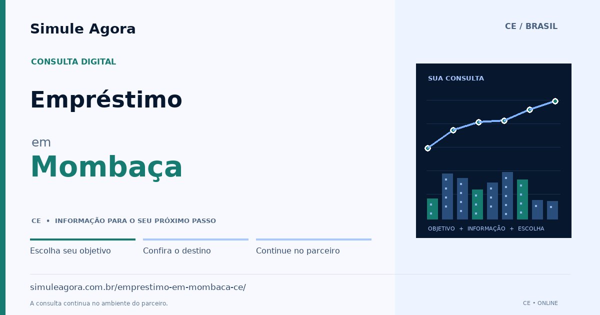Ilustração de Empréstimo para Mombaça / CE — Simule Agora.