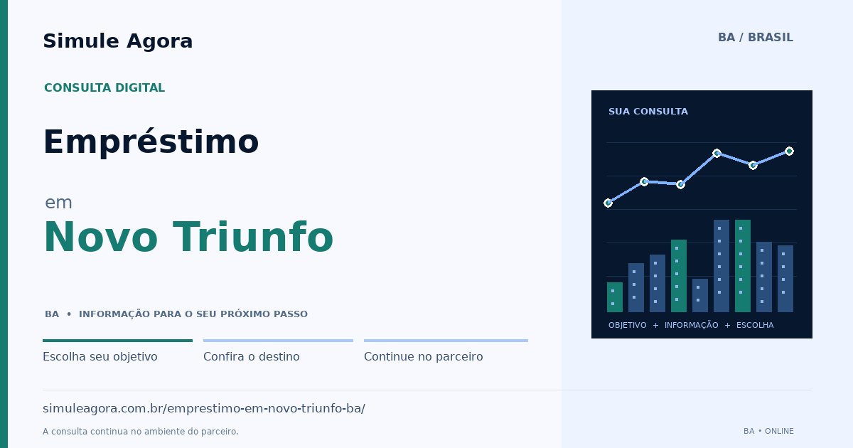 Ilustração de Empréstimo para Novo Triunfo / BA — Simule Agora.