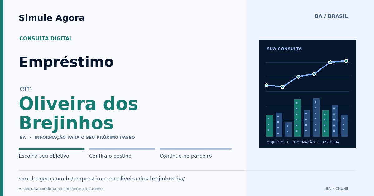 Ilustração de Empréstimo para Oliveira dos Brejinhos / BA — Simule Agora.