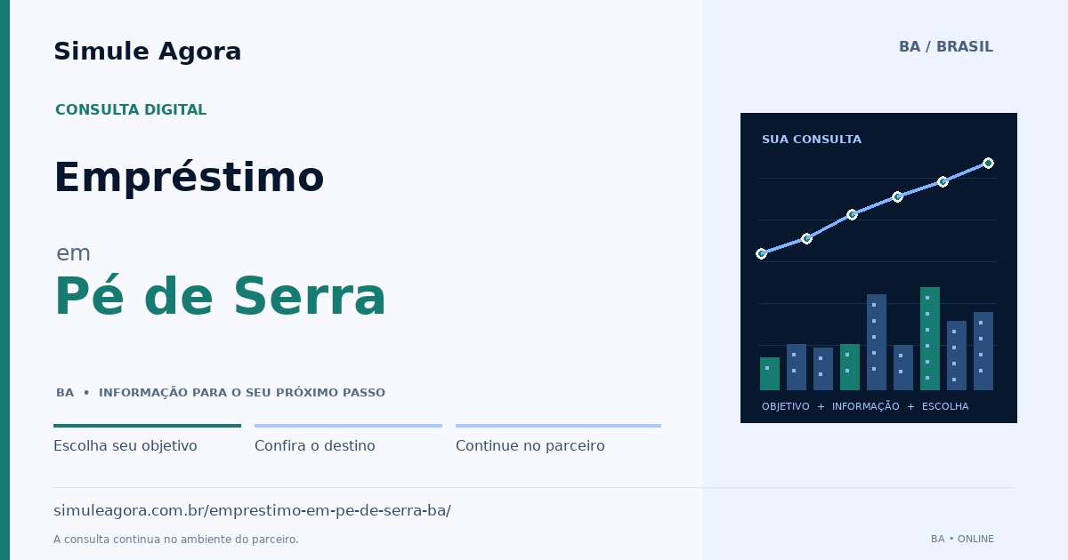 Ilustração de Empréstimo para Pé de Serra / BA — Simule Agora.