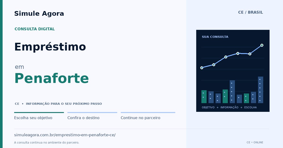 Ilustração de Empréstimo para Penaforte / CE — Simule Agora.