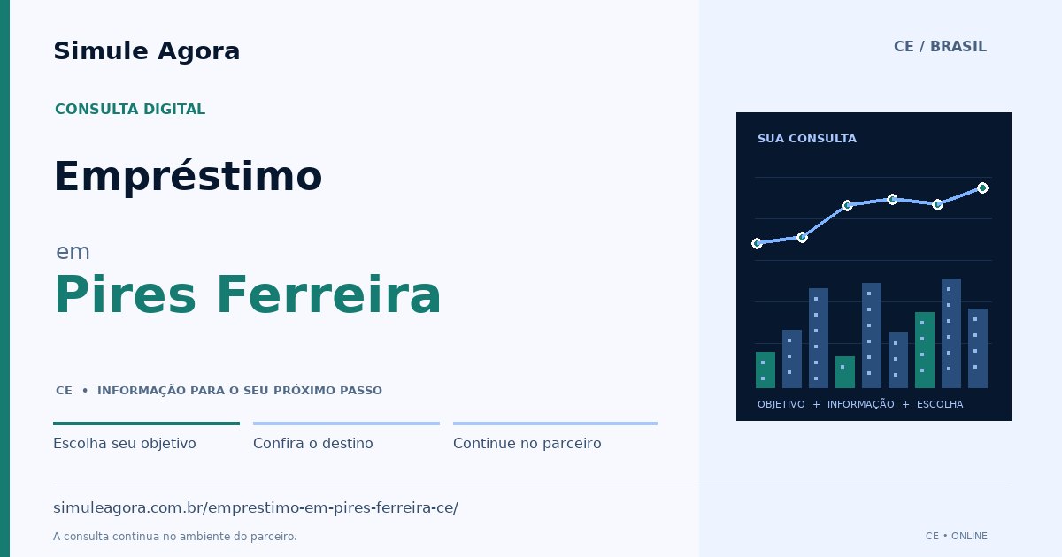 Ilustração de Empréstimo para Pires Ferreira / CE — Simule Agora.