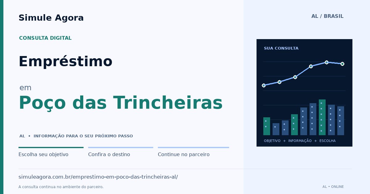Ilustração de Empréstimo para Poço das Trincheiras / AL — Simule Agora.
